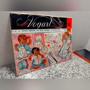 1940s Vogart Embroidery Transfer #239 Sweet Uncut Baby Layette Trims & Bi. Vntg.